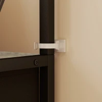 HOMCOM Porte-Manteau 4 en 1, Meuble d'Entrée avec 7 Tiroirs Pliables en Tissu, 14 Crochets et Panneau Grillagé, Gris Effet Bois(m-13)