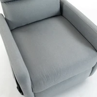 HOMCOM Elektrische relaxfauteuil met sta-op-hulp, afstandsbediening, zacht schuim, zijvak, linnenlook, grijs(m-10)