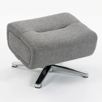 HOMCOM Handmatig verstelbare relaxstoel, loungestoel met hocker, donkergrijs(m-11)