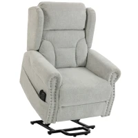 HOMCOM Riser Recliner Chair with Massage and Heat, Chenille Electric Power Lift Recliner Chair, Light Grey(m-1)