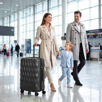 HOMCOM 2-Piece Luggage Set, ABS Hard Shell Carry On Suitcase Set with TSA Lock, Spinner Wheels, 12/20 inch, Black(m-9)