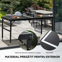 SPORTNOW Masă de Ping Pong Pliabilă cu Mâner pentru Transport, din Aluminiu și Lemn, 152x76x72 cm, Negru(m-5)