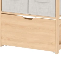 AIYAPLAY Wooden Toy Storage Unit with Rolling Toy Chest, 2 Fabric Drawers, 2 Shelves and 9 Bins for Bedroom, Playroom, Nursery(m-12)