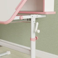 AIYAPLAY Height Adjustable Kids Desk and Chair Set, Children School Study Desk with Tiltable Desktop, Reading Rack,  Pink(m-9)