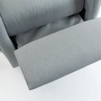HOMCOM Elektrische relaxfauteuil met sta-op-hulp, afstandsbediening, zacht schuim, zijvak, linnenlook, grijs(m-12)