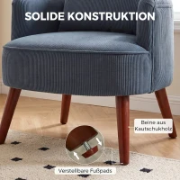 HOMCOM Moderne fauteuil, gestoffeerde accentstoel met lendekussen, blauw(m-7)