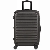 HOMCOM Troler Rigid Mediu 68L, Extensibil, ABS, 4 Roți Pivotante, Colțuri de Protecție, 66 x 43 x 27 cm, Negru(m-12)