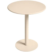 HOMCOM Runder Küchentisch für 2 Personen mit Stahlgestell, platzsparend, 60 x 60 x 72 cm, Beige(m-1)