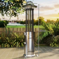 Outsunny 11Kw Adjustable Heat Gas Patio Heater(m-3)