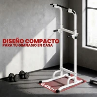 SPORTNOW Barra de Dominadas Altura Regulable Estación de Fondos Resistente para Gimnasio en Casa Entrenamiento de Fuerza Blanco(m-7)