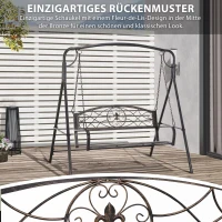 Outsunny Gartenschaukel Schaukelbank für den Garten Outdoor-Schaukel, Vintage Design, Messing-Optik, 167 cm x1 23 cm x 175cm(m-5)
