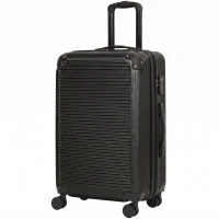 HOMCOM Troler Rigid Mediu 68L, Extensibil, ABS, 4 Roți Pivotante, Colțuri de Protecție, 66 x 43 x 27 cm, Negru(m-11)