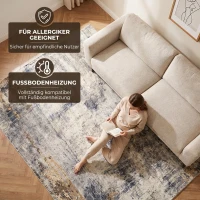 HOMCOM Vloerkleed van polyester met modern artistiek patroon, wasbaar, grijs(m-4)