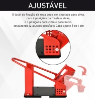 HOMCOM Cavalete Traseiro para Mota com Comprimento Ajustável Elevador Universal com Estrutura Metálica Capacidade 450 kg 51-69x27,5x34 cm Preto(m-6)