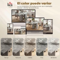 HOMCOM Mesa de Cocina Plegable con Ruedas 2 Estantes de Almacenaje y 2 Alas Abatibles Estilo Moderno 75x140x74 cm Gris Cemento(m-8)