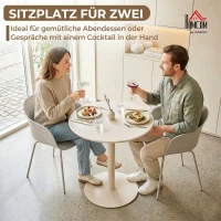 HOMCOM Runder Küchentisch für 2 Personen mit Stahlgestell, platzsparend, 60 x 60 x 72 cm, Beige(m-4)