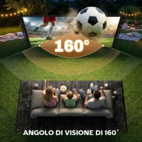 HOMCOM Telo per Proiettore 100" 16:9 HD 4K/8K, Angolo di Visione 160°, Doppia Facciata e Treppiedi Pieghevoli, Bianco(m-6)