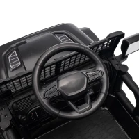 AIYAPLAY 12V Electric Car for Kids with Remote, Dual Motors, Rear Suspension, Soft Start, Music, Lights for 3-8 Years, Black(m-10)