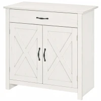 HOMCOM Aparador de Cozinha com 1 Gaveta e Prateleira Interior Ajustável Móvel Auxiliar Decorativo 80x39,7x80 cm Branco(m-16)