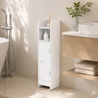 HOMCOM Dulap de Baie Îngust, Economisire de Spațiu, Alb(m-2)