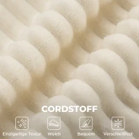 HOMCOM 3-Sitzer-Sofa, modulares Cloud-Sofa ohne festen Rahmen, breite & tiefe Sitzfläche, Federpolsterung, Kordbezug, Beige(m-7)