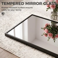 HOMCOM 40 x 110 cm Full Length Wall Mirror, Rectangular Mirror with Adjustable Hooks, Over the Door or Wall Mounted, Black(m-6)