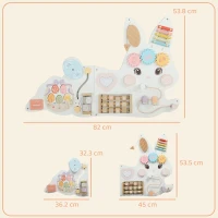 AIYAPLAY Easter Bunny Busy Board Panels, Montessori Wall-Mounted Toddler Learning Activity Centre for Living Room Kids Room White(m-3)