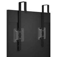 HOMCOM Miroir Mural Rectangulaire 110 x 40 cm, Crochets, Hauteurs Réglables, Verre Trempé, Cadre en Alliage d'Aluminium, Noir(m-11)