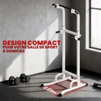 SPORTNOW Power tower dip barre de traction autoportante réglable en hauteur cadre acier 91,5 x 97,5 x 176,5-227 cm pour la maison(m-7)