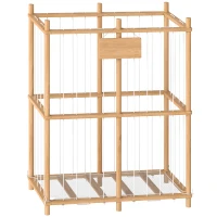 AIYAPLAY Organizador de Peluches de Madera con Cordones Elásticos Estantería Infantil de Juguetes 3-8 Años 76x40x94,5 cm Natural(m-1)