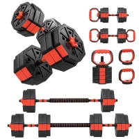 SPORTNOW 6-in-1 Hantelset Kurzhantel Set Kurzhanteln Langhanteln verstellbar 25 KG für Krafttraining Zuhause(m-11)