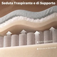 HOMCOM Divano Letto 3 Posti Estraibile con Chaise Longue Contenitore e Cuscini in Tessuto, Grigio(m-7)