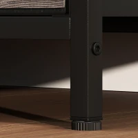 HOMCOM Porte-Manteau 4 en 1, Meuble d'Entrée avec 7 Tiroirs Pliables en Tissu, 14 Crochets et Panneau Grillagé, Gris Effet Bois(m-12)