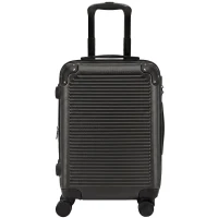 HOMCOM Troller Rigid Mic 40 L din ABS, Extensibil, 4 Roți Pivotante, Colțuri de Protecție, 56x36x24 cm, Negru(m-12)
