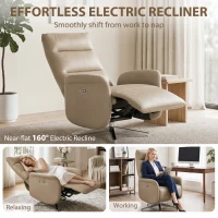 HOMCOM Power Recliner Chair, Swivel Electric Reclining Chair with Type C+USB, Recliner Armchair with Footrest, Brown(m-4)