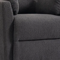 HOMCOM Riser Recliner Chair with Massage and Heat, Teddy Fleece Electric Power Lift Recliner for Elderly, Dark Grey(m-11)