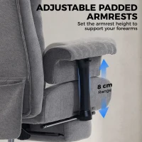 HOMCOM Big and Tall Office Chair, 250 kg Heavy Duty Executive Desk Chair with Adjustable Armrests and High Back, Dark Grey(m-7)