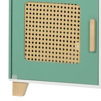 AIYAPLAY Cuisine Enfant en Bois 19 Accessoires, Cafetière, Machine à Glaçons, Micro-Ondes, Placard, 3-6 Ans, 61x27x79,7cm, Vert(m-14)