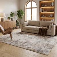 HOMCOM Woonkamerkleed van polyester met modern kunstzinnig patroon, wasbaar, bruin(m-15)