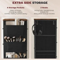 HOMCOM Chest of Drawers, Dresser for Bedroom with 8 Fabric Drawers, Tall Storage Unit w/ Side Storage Bag, Rustic Brown(m-5)
