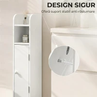 HOMCOM Dulap de Baie Îngust, Economisire de Spațiu, Alb(m-7)