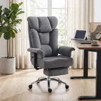 HOMCOM Big and Tall Office Chair, 250 kg Heavy Duty Executive Desk Chair with Adjustable Armrests and High Back, Dark Grey(m-14)