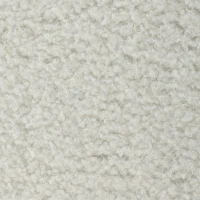 HOMCOM Repose pied salon, tabouret ottoman rond rembourré en peluche Teddy, pour chambre à coucher, entrée, Ø 40 x 45 cm, blanc(m-11)