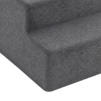 PawHut Hondentrap met 3 Treden, Afneembare Hoes, voor Kleine Honden, 35 cm, Donkergrijs(m-10)