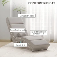 HOMCOM Fotoliu de Masaj cu 8 Puncte de Vibrație și Încălzire, 5 Moduri, Timer și Telecomandă, Alb Crem(m-5)