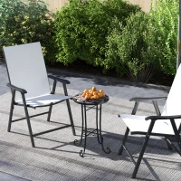 Outsunny Mosaic Garden Table, 35.5 cm Round Outdoor Table with Shelf, Ceramic Tile Top, Small Garden Side Table Bistro Table End Table Plant Stand for Indoor, Patio, Balcony, Orange(m-10)