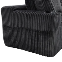 Modulares Sofaset mit Liegestühlen und Doppelbetten, 5 Kissen und 2 Getränkehaltern， 257X160X62 cm, Grau(m-10)