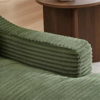 Knochenloses Cord-Freizeitsofa, doppellagiges Design, kann in ein Bett gefaltet werden, 100L x 160B x 64H cm, Grün(m-6)