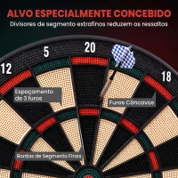 HOMCOM Alvo Eletrónico com 6 Dardos e 30 Pontas, Ecrã LCD, 26 Jogos e 185 Variações, para 8 Jogadores(m-7)