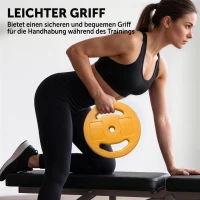 HOMCOM 20kg Halterset van Gietijzer Korte Halters met Verbindingsbuis Antislip Handvat Meerkleurig(m-7)